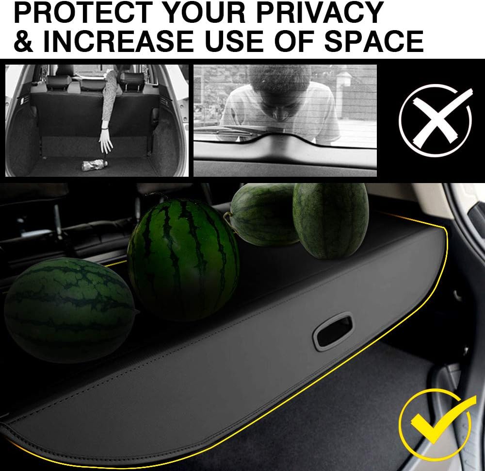 Powerty Only for Cargo Cover Subaru Forester 2014 2015 2016 2017 2018 Retractable Rear Trunk Security Cover Shielding Shade Black (Fits for Power Rear Gate,Not Fit for Manual Rear Gate)