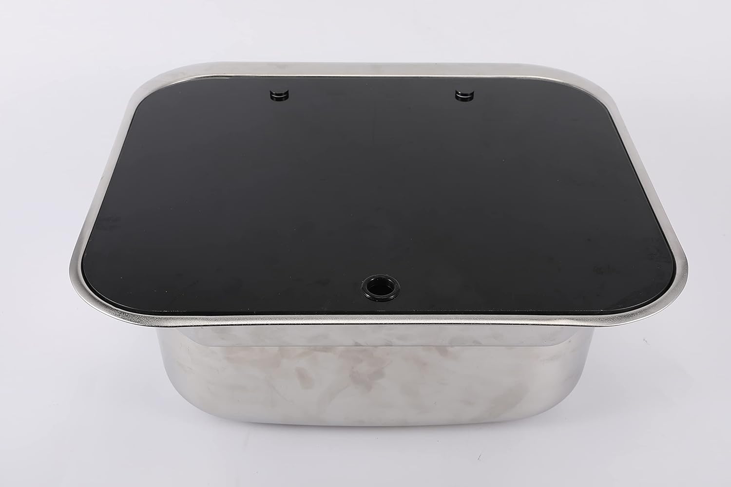 RV Caravan or Boat Stainless Steel Hand Wash Basin Sink For RV or marine, tempered glass cover, RV camping trailer accessories (A single sink)