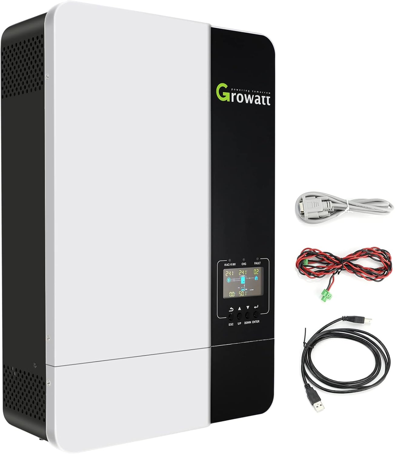 Growatt 3500W Solar MPPT Inverter 48V to 230V AC, Off Grid Hybrid Inverter Bulit in 80A Solar Controller, 3.5KW Solar Charger Inverter Max PV Input 450V, fit for 48V Lead-Acid/Lithium/Without Battery