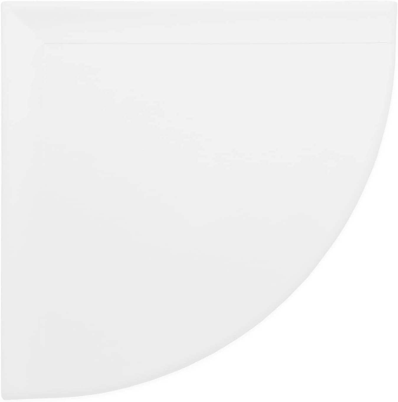 Questech 9 inch Corner Floating Shelf - Polished Bright White Wall Mounted Bathroom Organizer Flatback Pack of 2