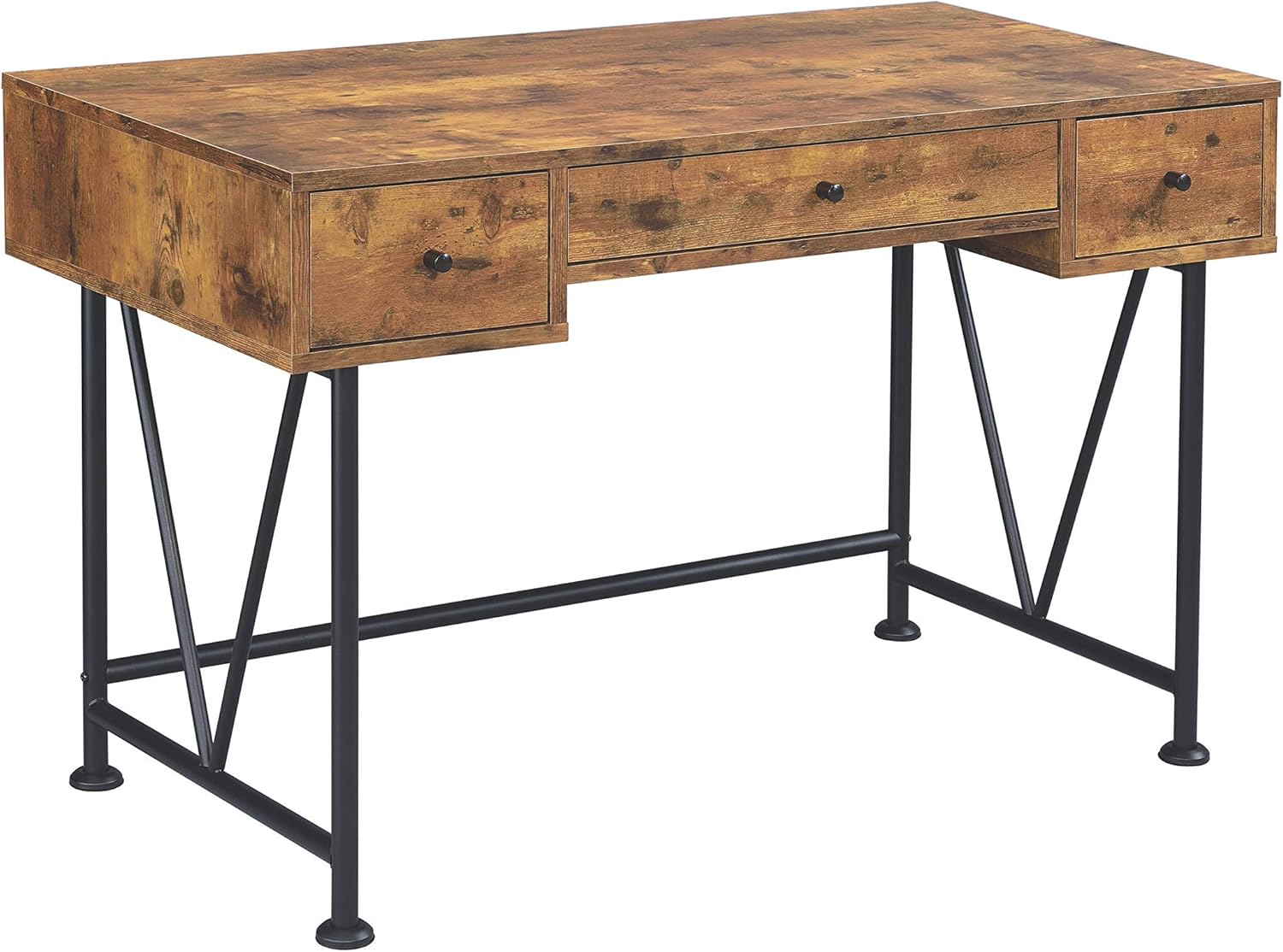 Coaster Home Furnishings Analiese 3-drawer Writing Desk Antique Nutmeg and Black