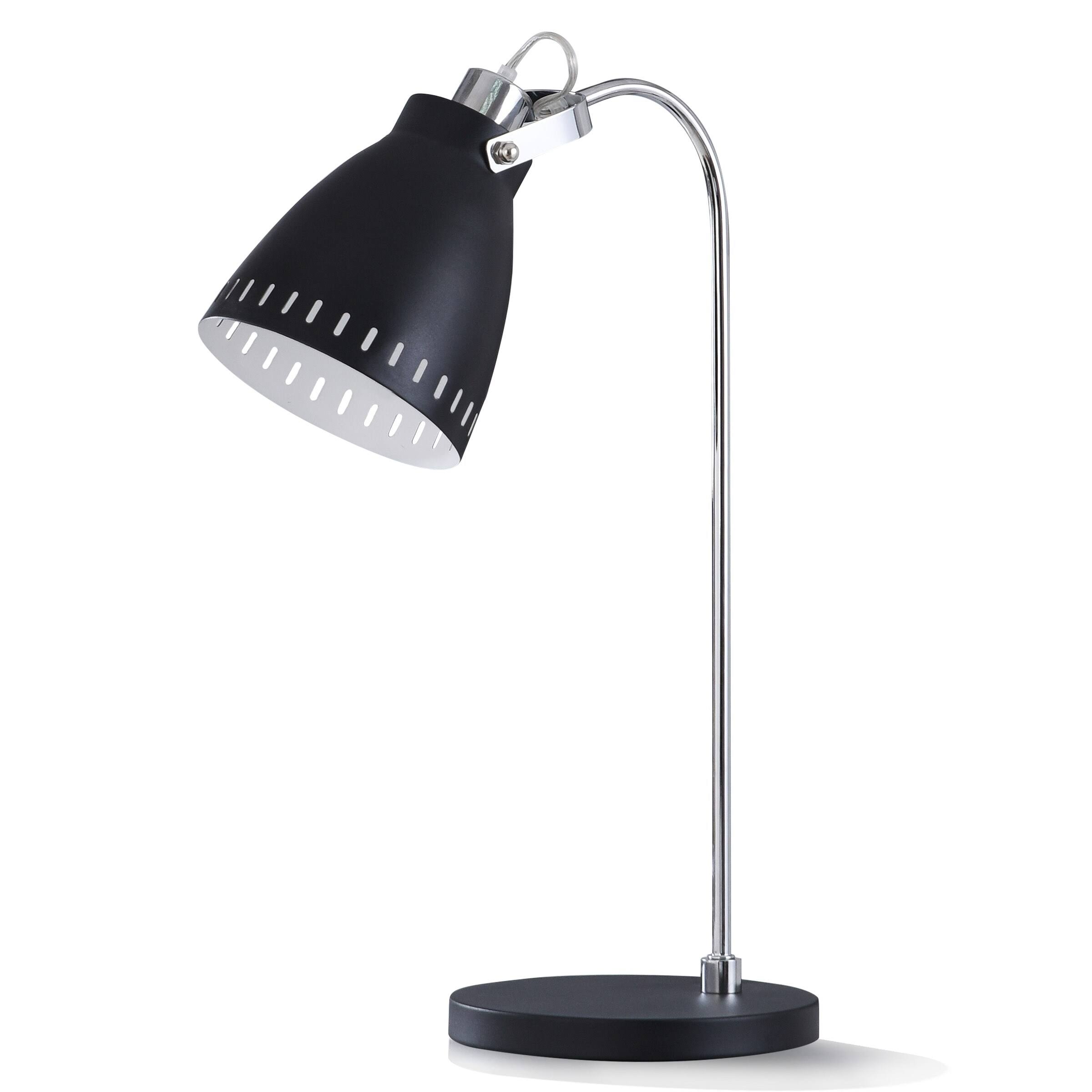StyleCraft Home Collection Metton Table Lamp Matte Black and Chrome Metal L23097DS