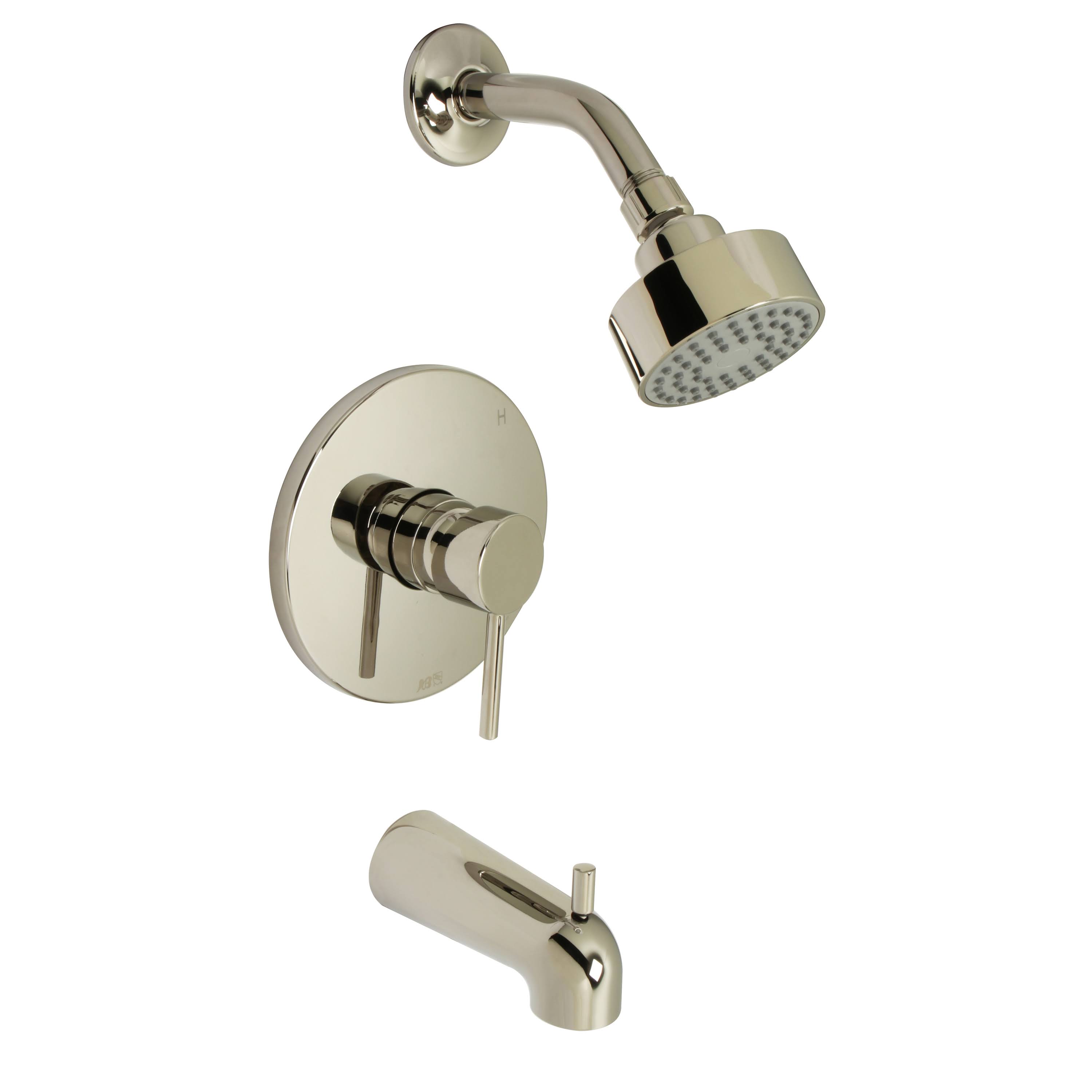 Euro Tub and Shower Trim Package, PVD Polished Nickel