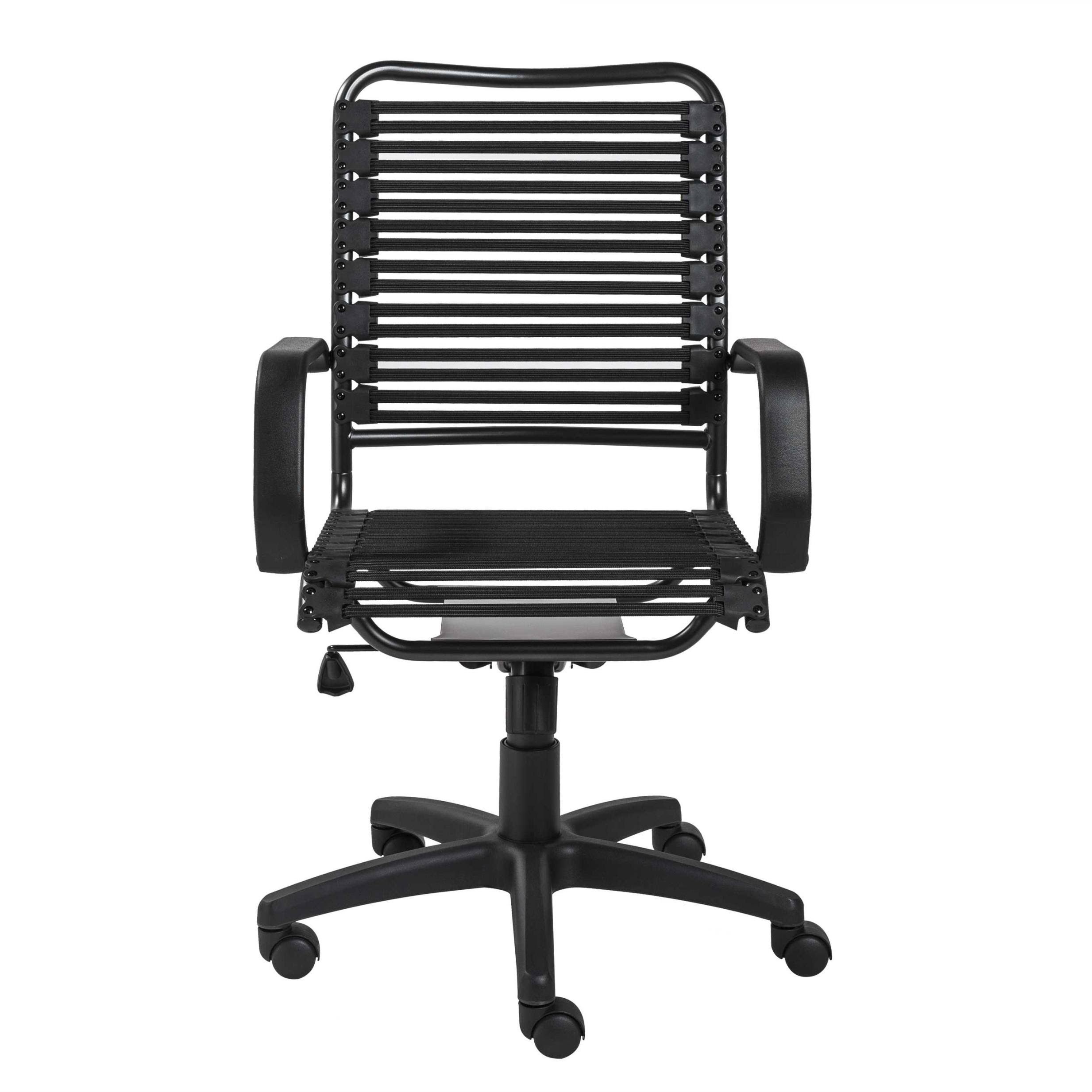 23.04x22 x 25.6x22 x 41.74x22 Black Flat Bungie Cords High Back Office Chair with Graphite Black Frame and Base