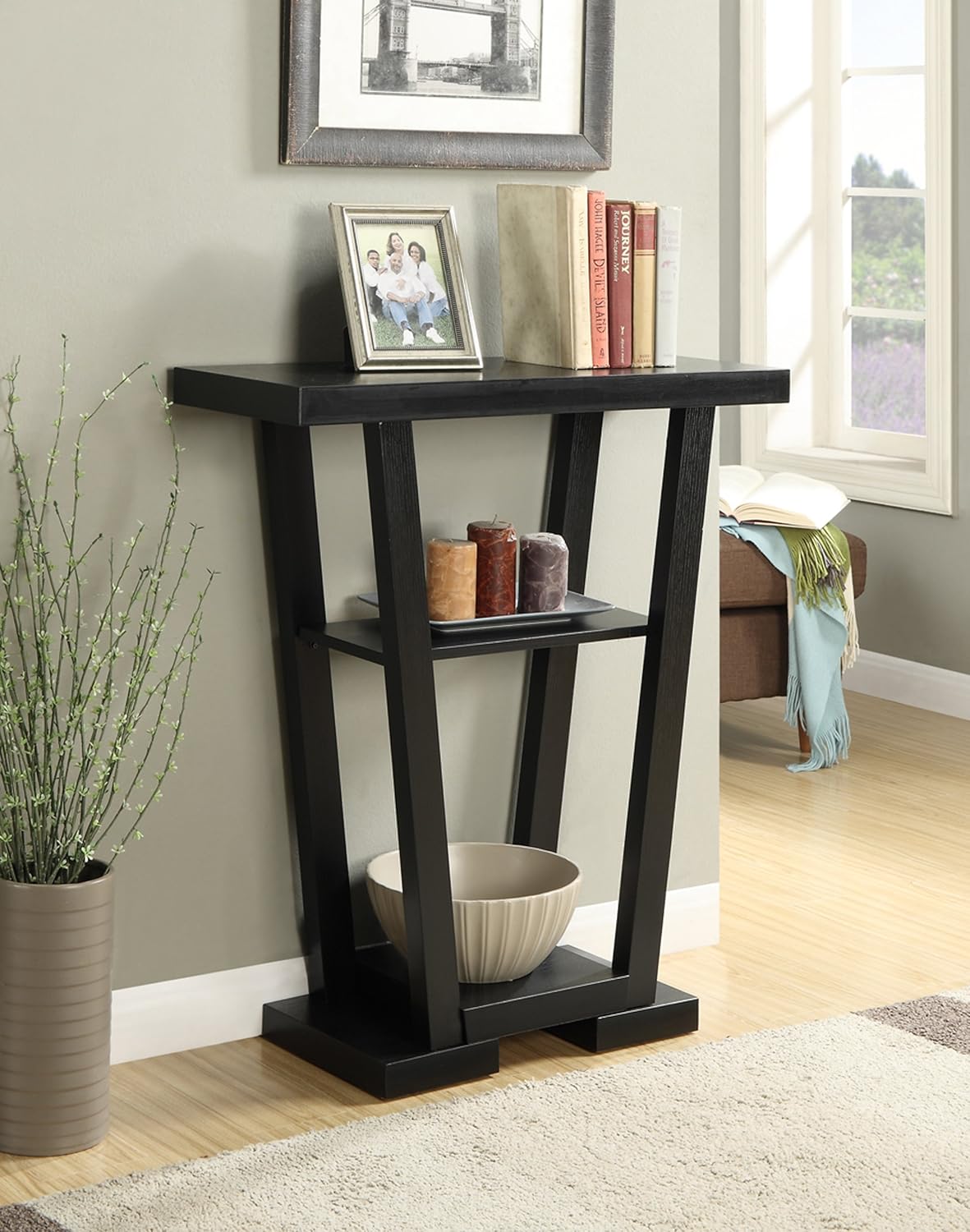 Convenience Concepts Newport V Console, Black