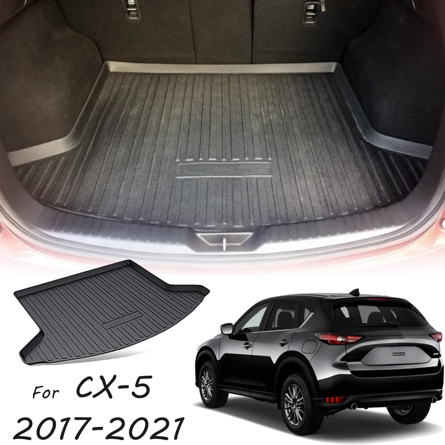 Cargo Liner Trunk Mat 2019-2022 Cargo Tray Black Compatible with 2017 2018 Mazda CX-5