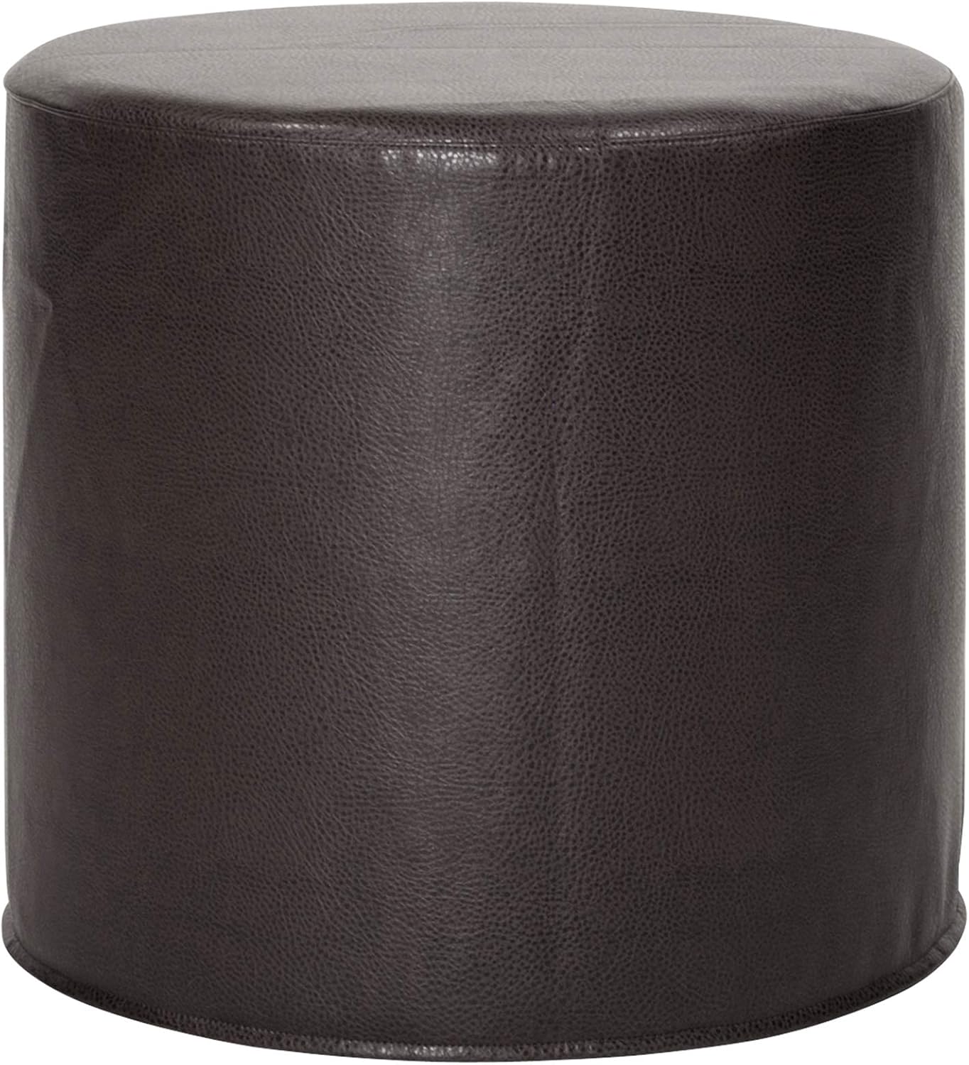 Howard Elliott No Tip Cylinder Ottoman With Cover, Avanti Black