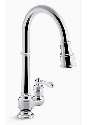 Kohler K-99260 Artifacts Single-Hole Kitchen Sink Faucet with 17-5/8x22 Pull-Down Spout, DockNetik Magnetic Docking System, and