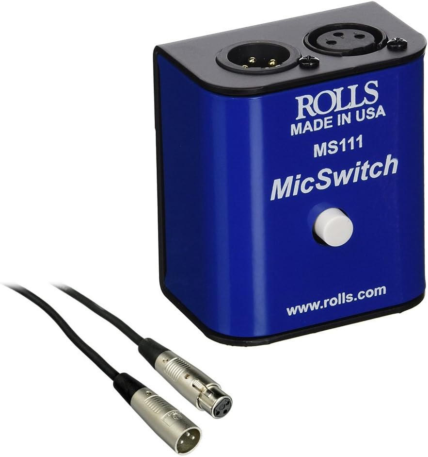 Rolls MS111 Mic Switch Latching or Momentary Microphone Mute Switch with SM Series XLR Microphone Cable -6' Pack of 2