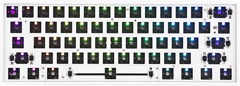 EPOMAKER GK61X RGB Hotswap Custom DIY Kit for 60% Keyboard, PCB Mounting Plate Case (GK61X Black) Pack of 2