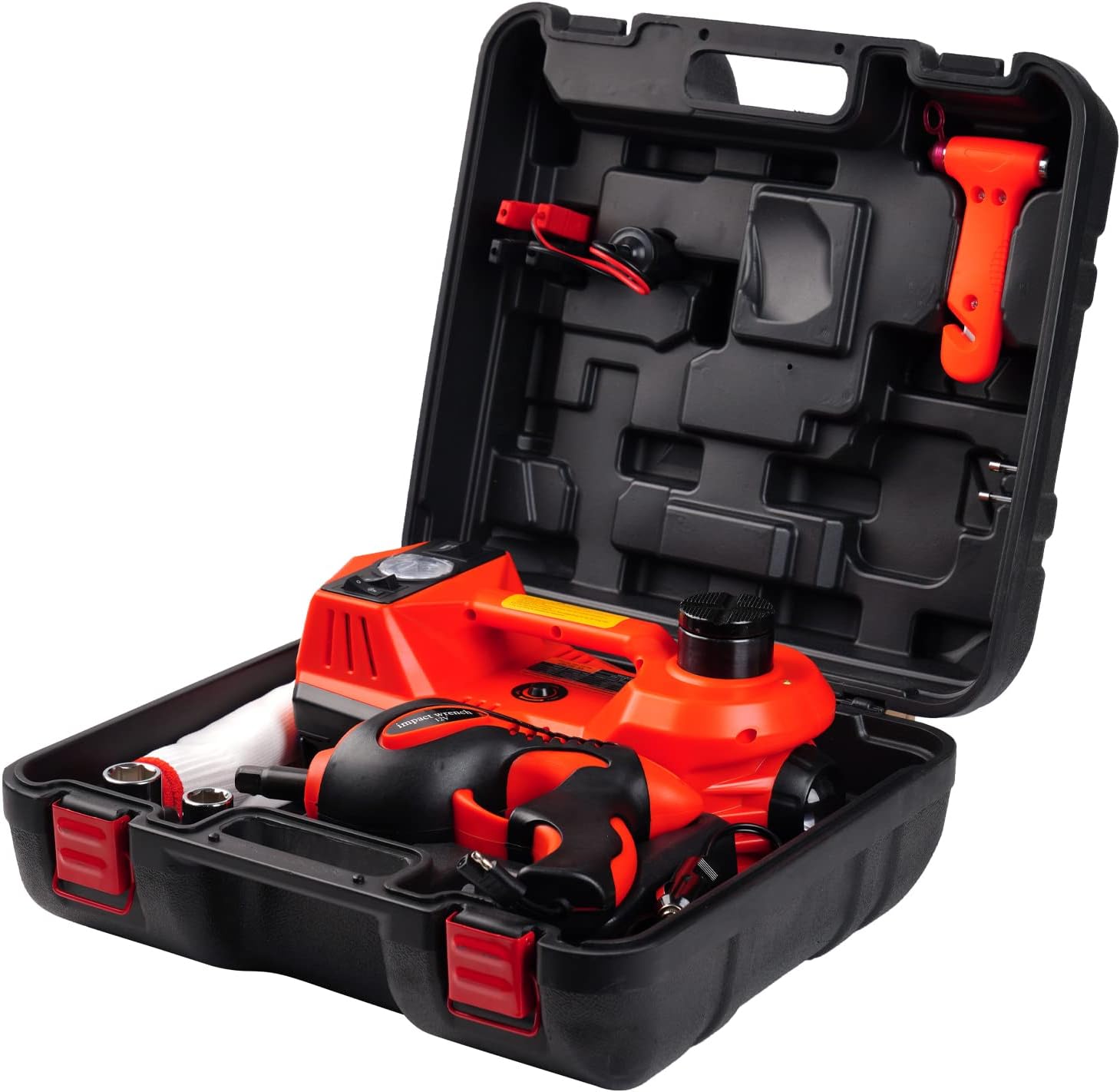 FEANISIFEI Electric Car Jack Kit 5 Ton 12V Electric Car Jack with Built-in Inflatable Pump Electric Jack for Car SUV Car Emergency Repair Kit