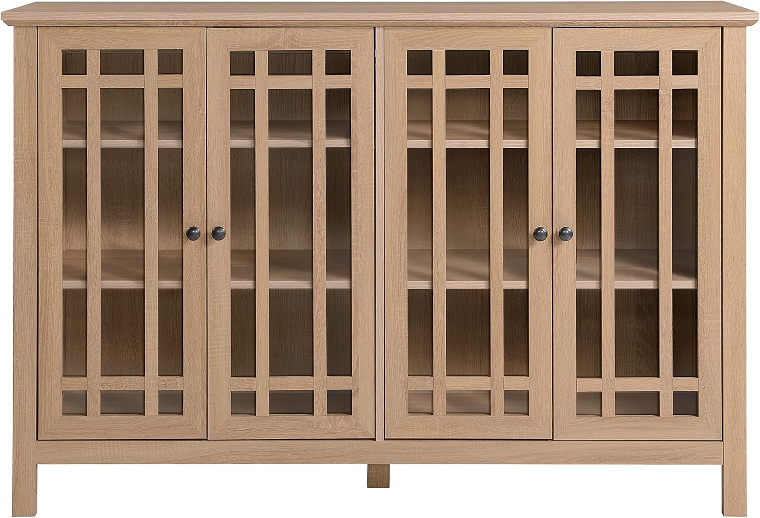 Legacy Home 4 Door Accent Cabinet, Glass Cabinet, 4 Door Storage Cabinet 163