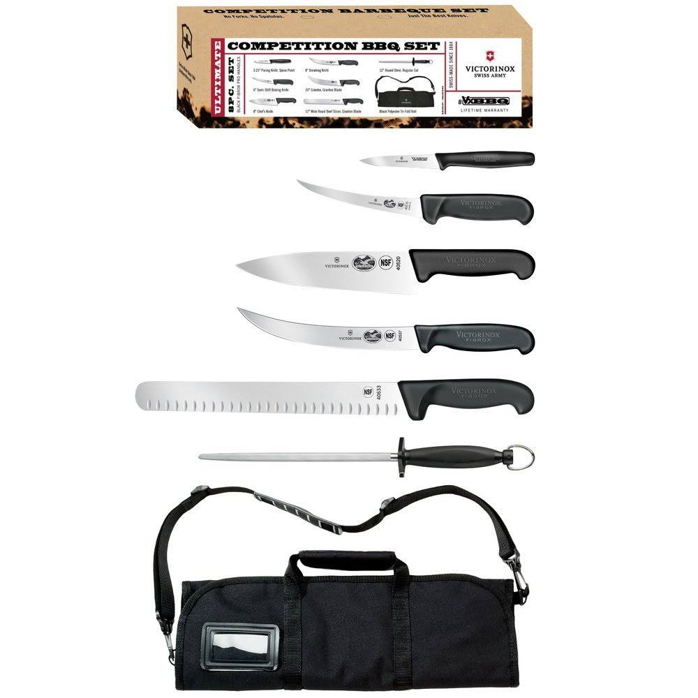 Victorinox Fibrox Black Natural 7 Piece Pro Competition BBQ Set