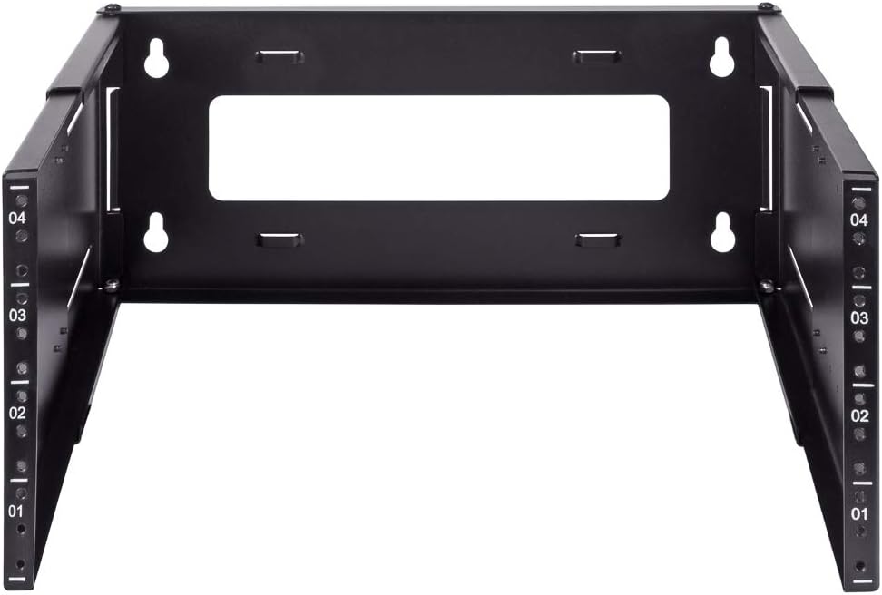 NavePoint 4U Wall Mount Bracket Extendable Network Equipment Rack Threaded Standard 19 Inch Pack of 2