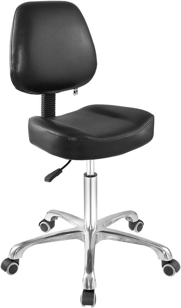 Grace&Grace Professional Office Series Height Adjustable with Ergonomic Tilting Backrest for Drafting,Computer,Studio,Workshop,Office, Home Office (Black, Classic)
