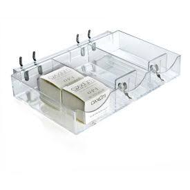 GoVets | QTY 2 | Azar International Azar Displays 225504, 3 Section Tray W/Pushers u0026 Tracks-9.125x22W x 1.5x22H x 5.8125x22D