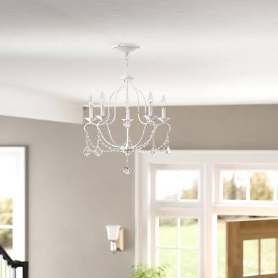 Accomac 5 - Light Candle Style Empire Chandelier Finish: Antique White