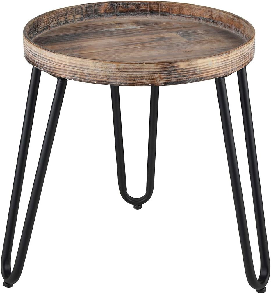 Elk Lighting Accent Table, Black, Smoked Fir