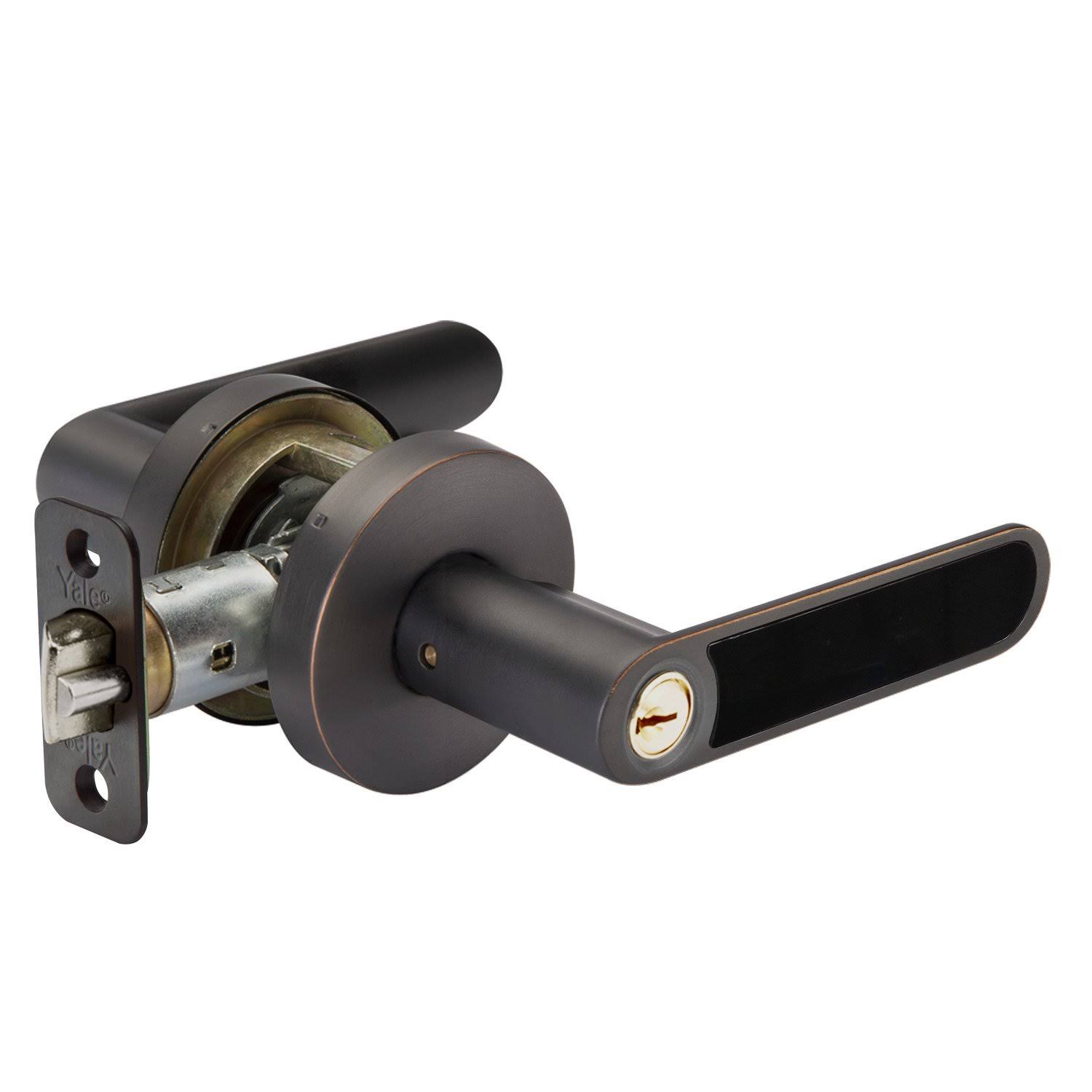 Yale Yr71kcbfr10bp Kincaid Lever with Black Inlay Keyed Entry Lock Oil Rubbed Bronze Permanent Finish