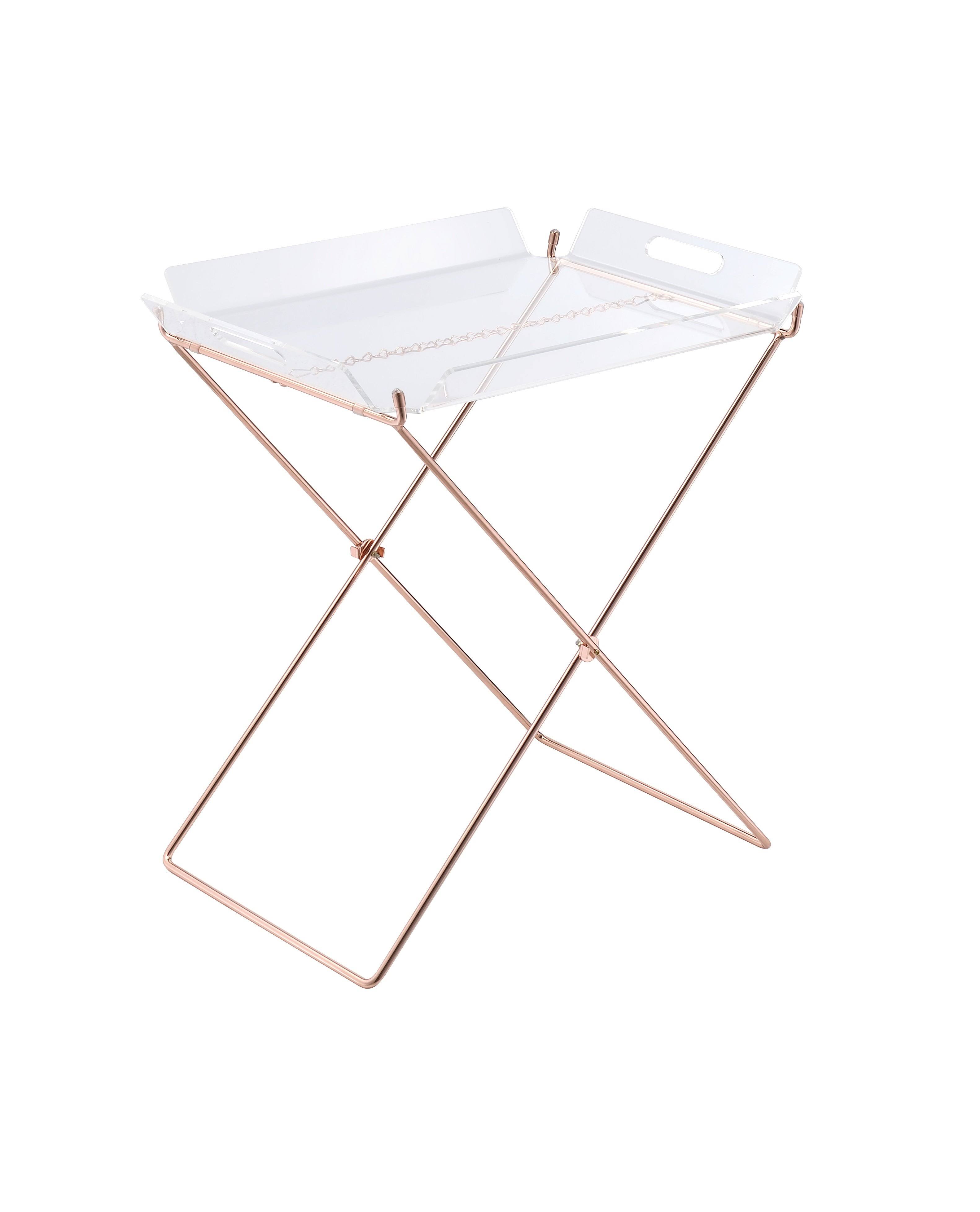 Clear Acrylic Copper Tray Table