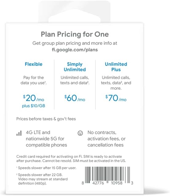 Google Fi SIM Card Kit Pack of 2