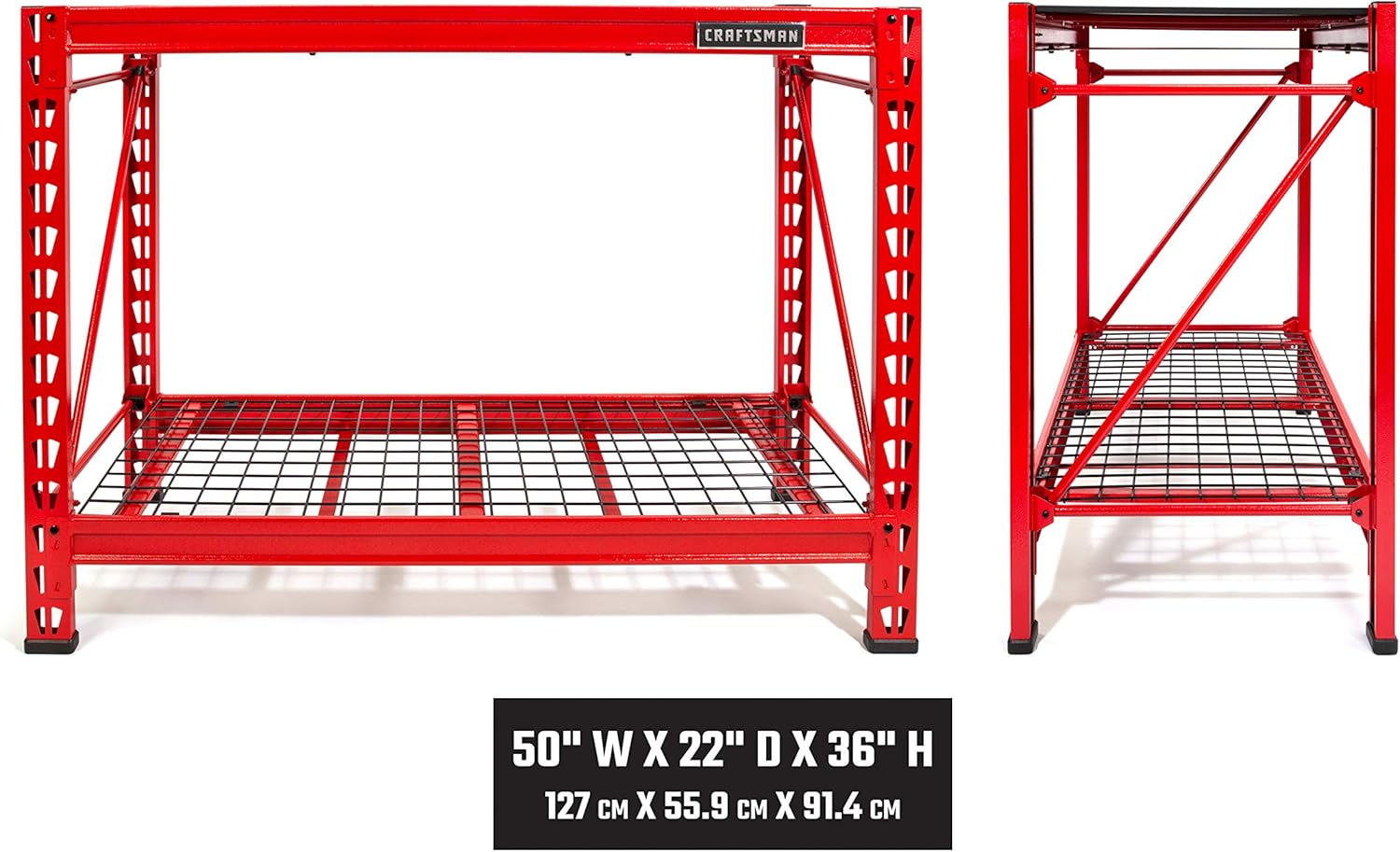 CRAFTSMAN 2-Shelf 3-Foot Tall Stackable Tool Chest Depth Storage Rack (3-Feet, 1 Set)
