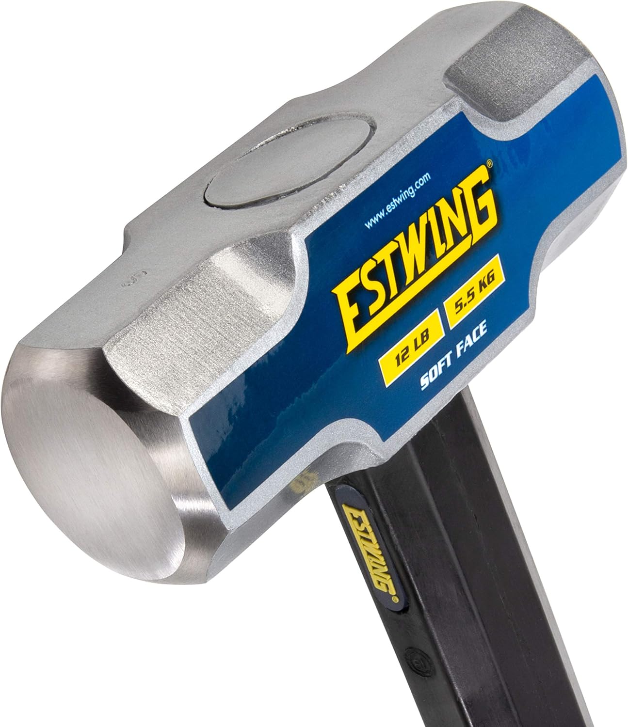 Estwing 12-Pound Soft Face Sledge Hammer for Automotive, Industrial, and Construction Use, 30-35 HRC, Locked Head, 30-Inch Long Indestructible Handle with Vulcanized Rubber Overlay