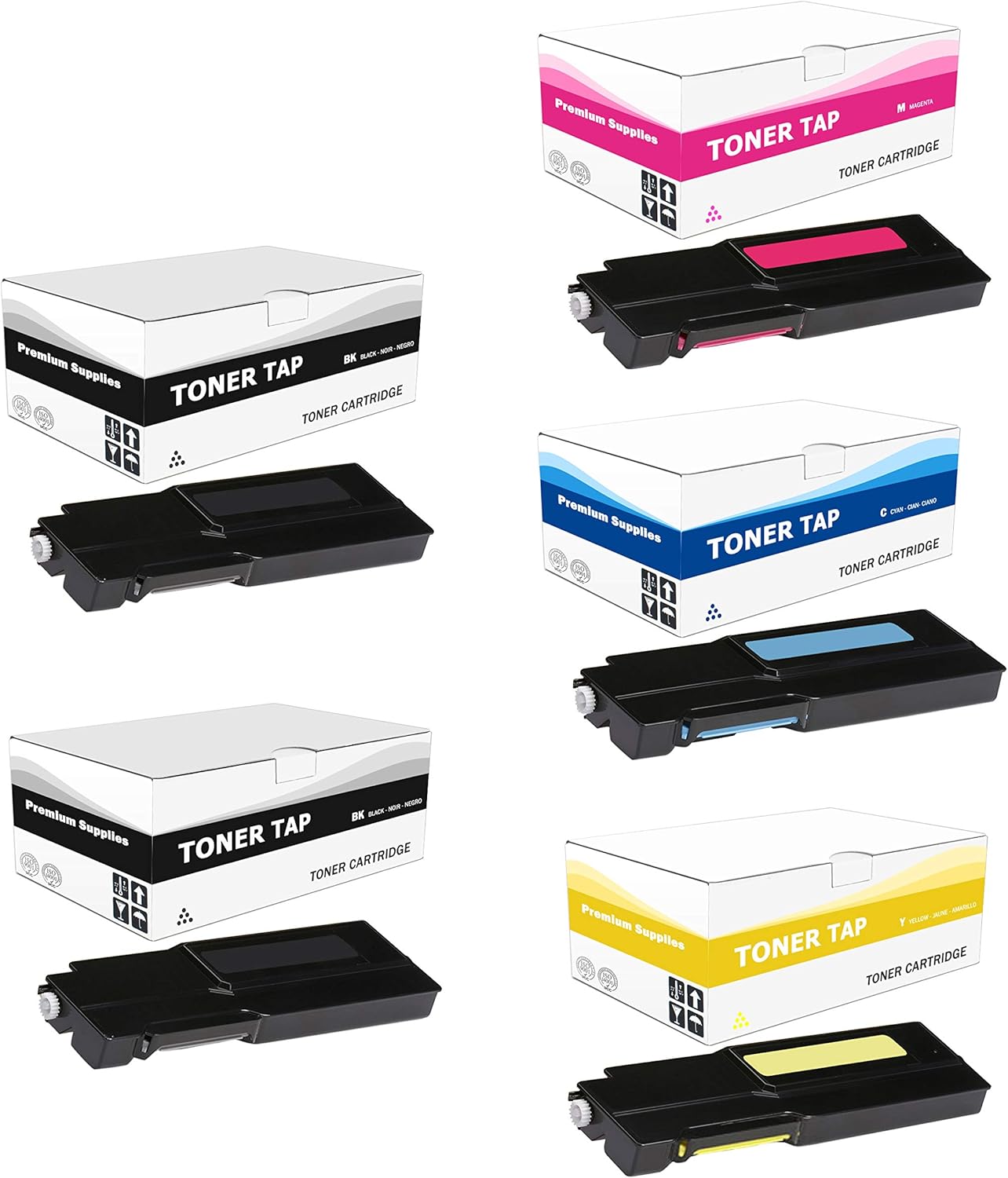 Tap Remanufactured XVC400XHY Toner for VersaLink C400 C405 C400D C400DN C405DN C405N MFP Replacement for 106R03524 106R03526 106R03527 106R03525 (Extra HIGH Yield 5-Pack Bundle)