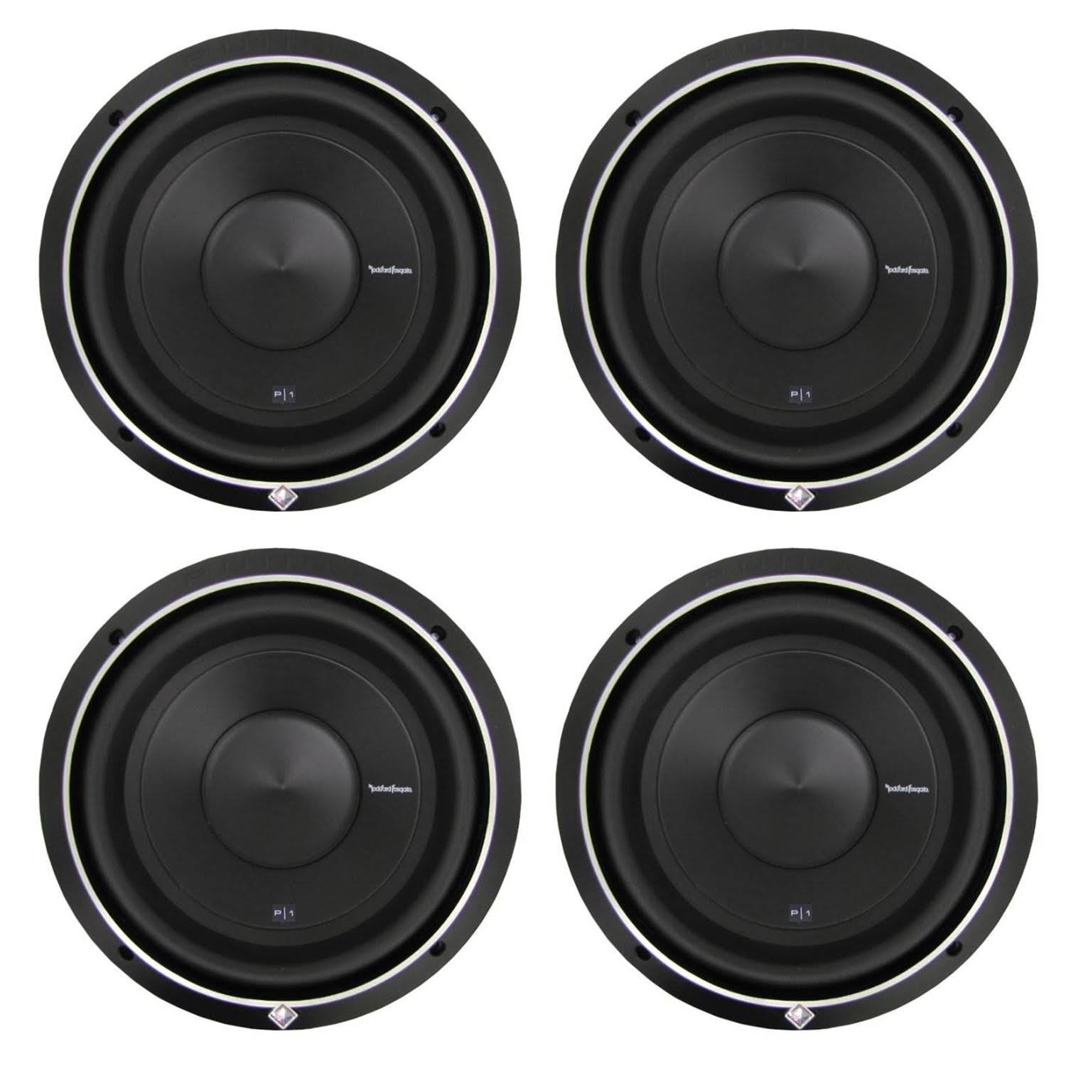 Rockford Fosgate 12 inch 500 Watt 4-Ohm Car Audio Subwoofer Sub P1s412 (4 Pack) 81132251
