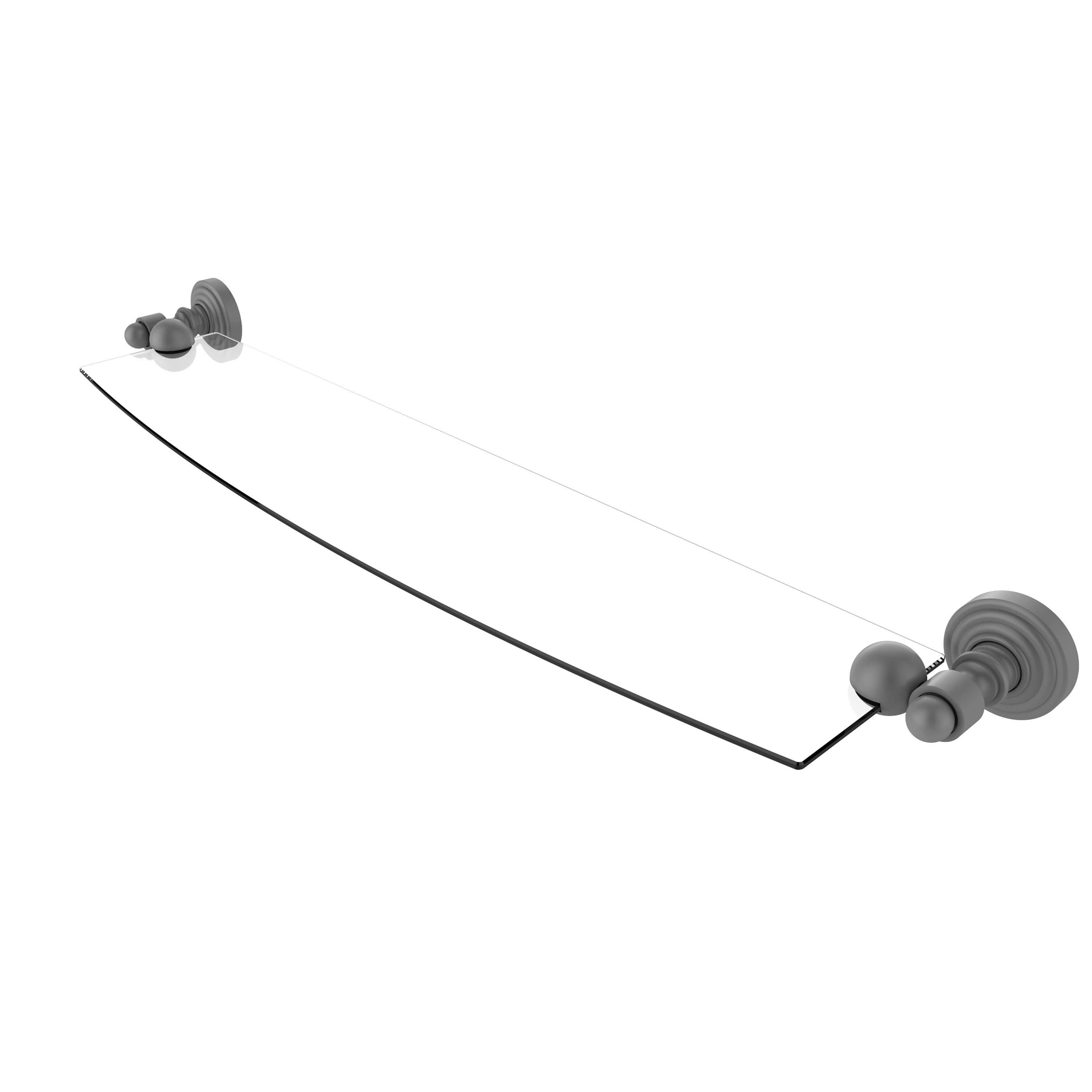 Allied Brass Waverly Place 24 inch Glass Shelf Matte Gray