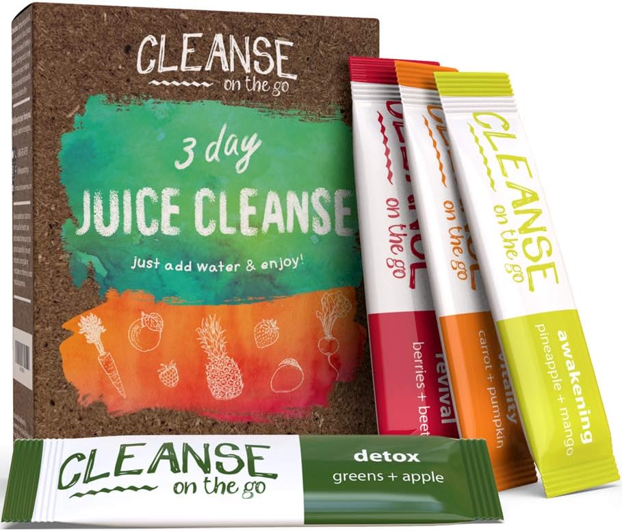 3 Day Juice Cleanse - Just Add Water & Enjoy - 21 Single Serving Powder Packets Pack of 2