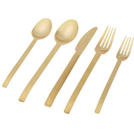 Herdmar Spiga Brushed Gold 18/10 Stainless Steel 5-Piece Place Setting