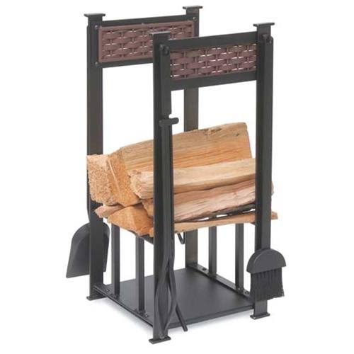 Pilgrim 18570 Basket Weave Hearth Center in Matte Black