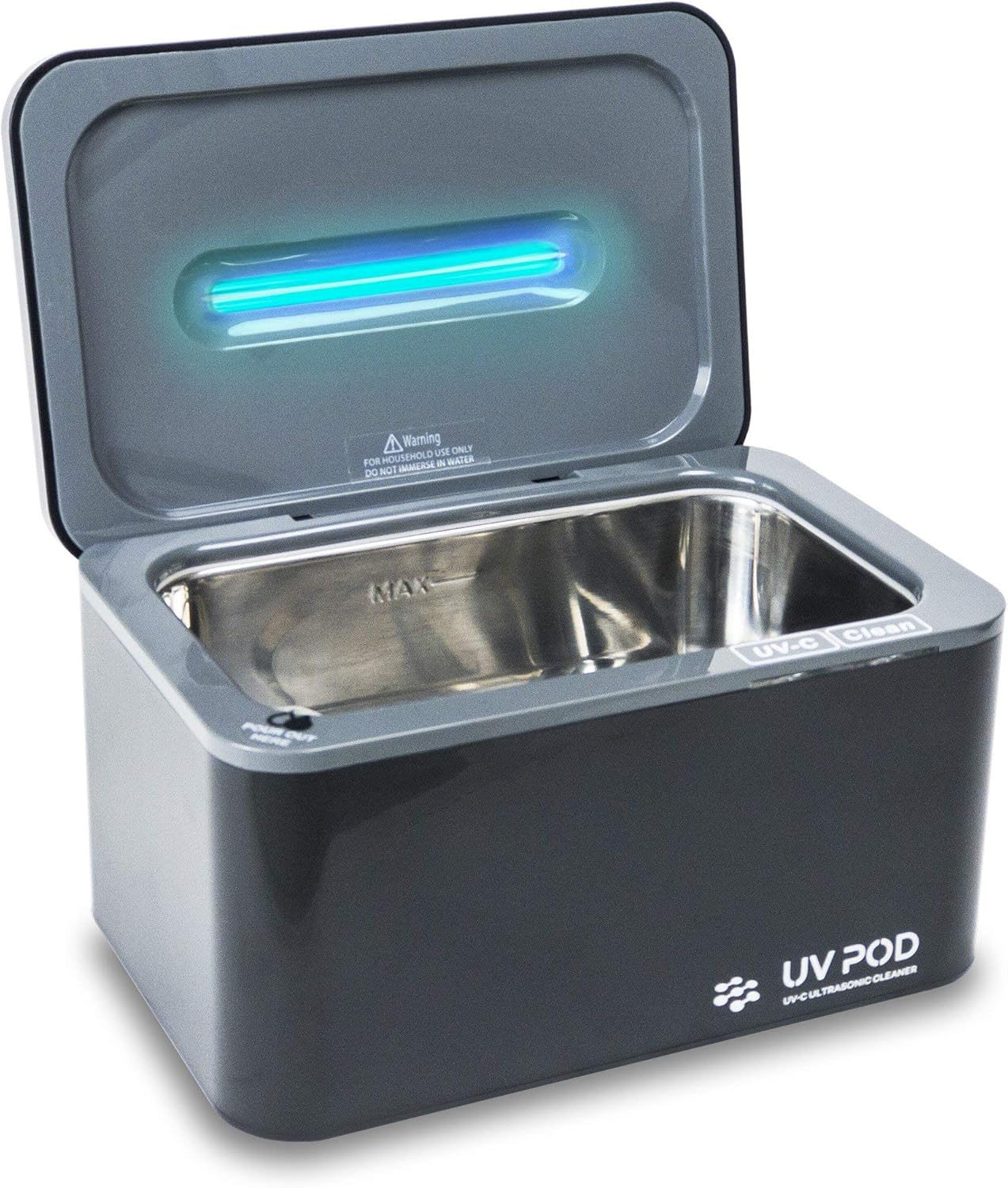 Ultrasonic Cleaner & UV Light Sanitizer, Professional Jewelry Cleaner Machine for Rings, Watches, Earrings, Baby Pacifier, Eyeglasses, Dentures (Black)