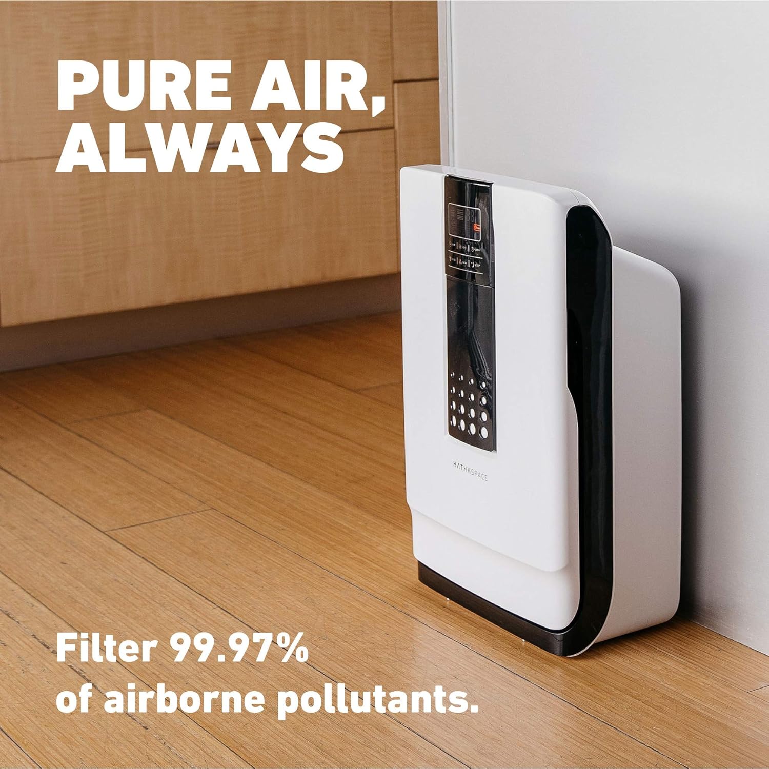 HATHASPACE Smart Air Purifier for Home, Bedroom, with True HEPA Air Filter for Allergies, Pets, Smoke, Quiet Air Cleaner, Removes 99.9% of Dust, Mold, Pet Dander, Odors, Pollen - HSP001 - 700 Sq. Ft. Coverage