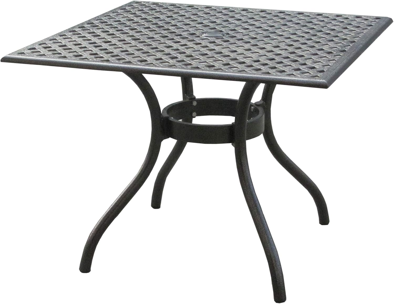 Christopher Knight Home Cayman Cast Aluminum Square Table, Black Sand