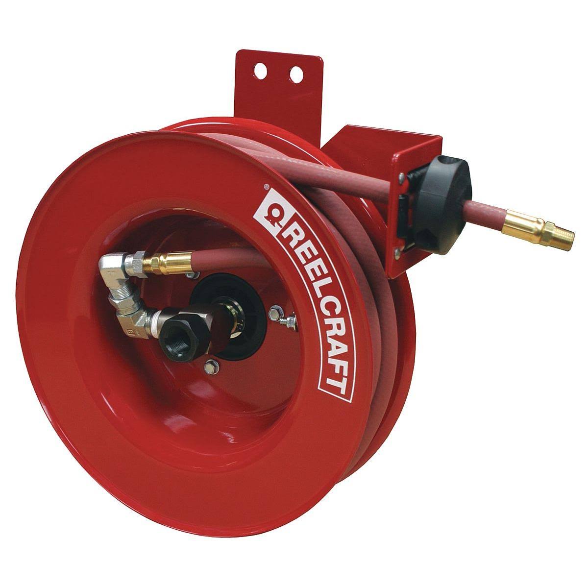 Reelcraft Spring Return Hose Reel, AIR, Water, 300 psi, Hose Capacity 50 ft (3/8 in ID) HAWA 5650 OLPSMR