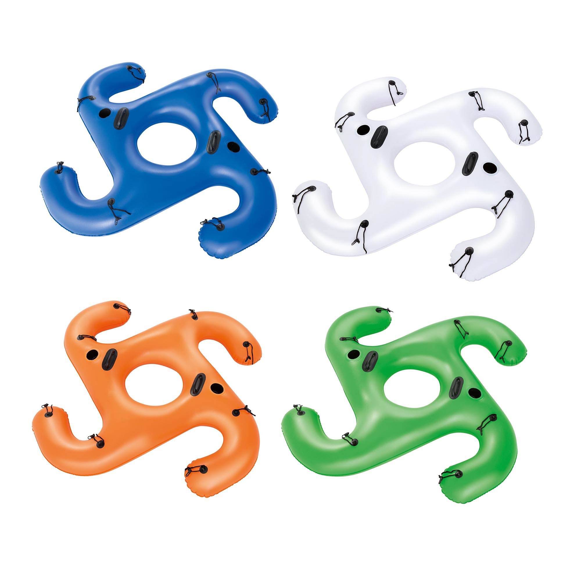 Bestway Hurricane ConnectZ Inflatable Pool Tube Float Assorted Colors (4 Pack)