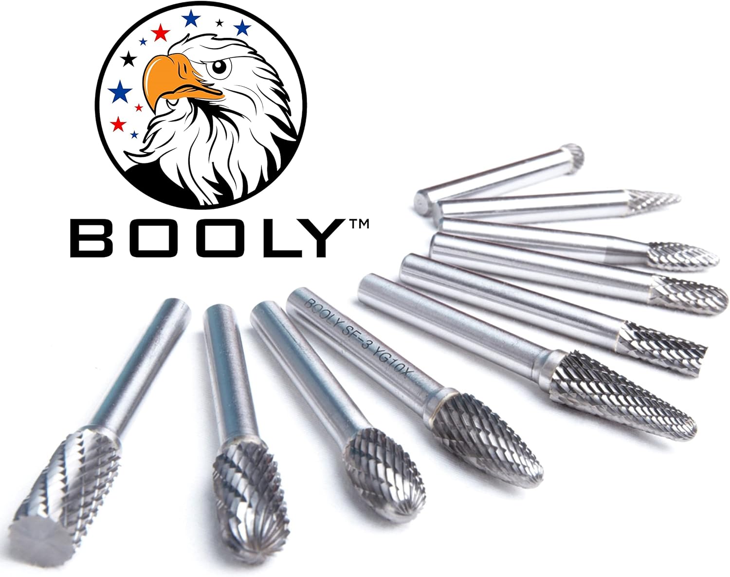 Tungsten Carbide Rotary Burr Set 1/4 Shank 10PC Double Cut Die Grinder Bits Fully-Solid CNC Cutting Burrs &ndash; Metal Grinding Wood Carving + Special Bonus [4PC Real M2 Screw Extractors] &ndash; 14PC Deluxe Set