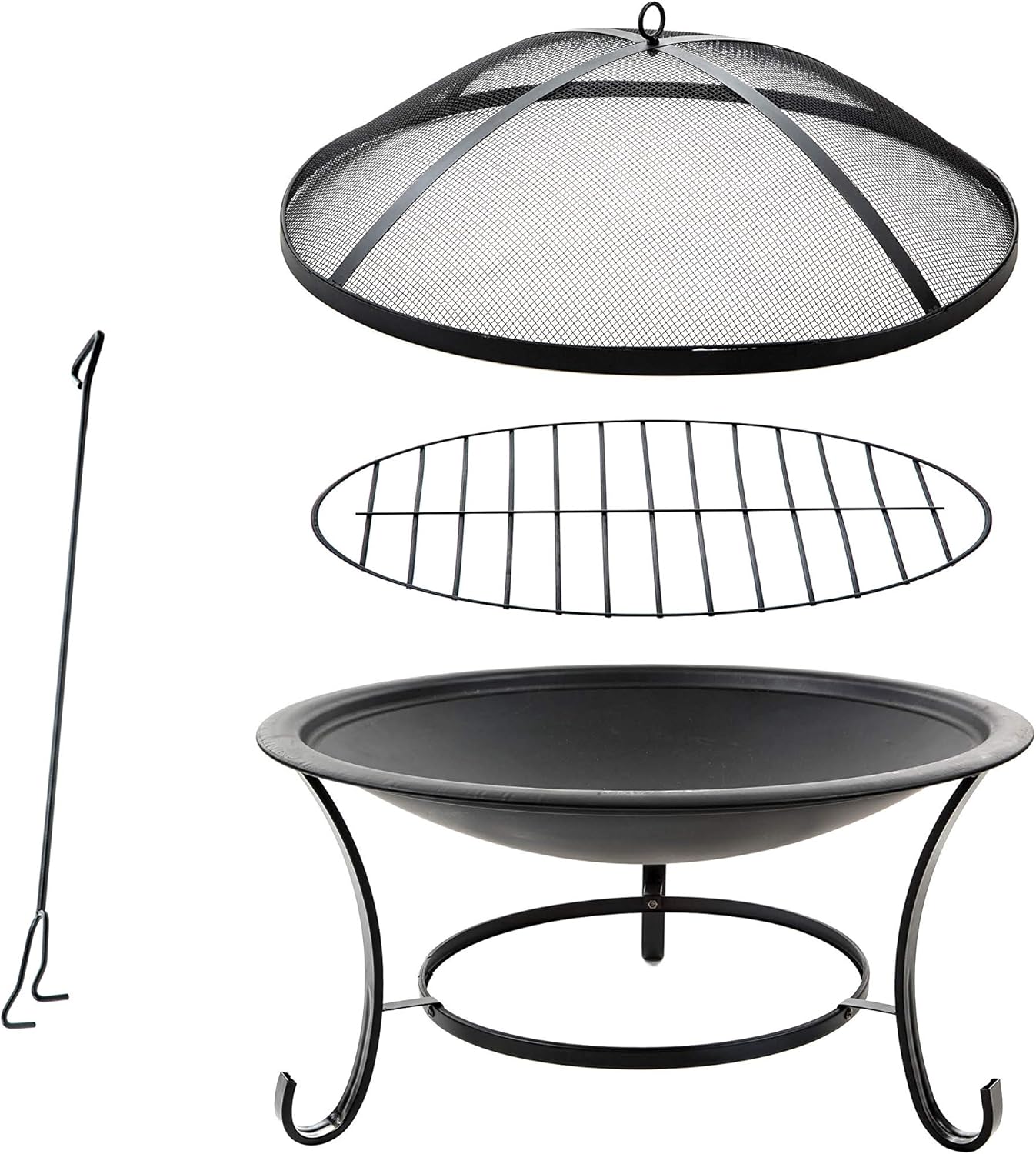 Sun Joe SJFP30 Steel Fire Pit, 30-Inch, Black