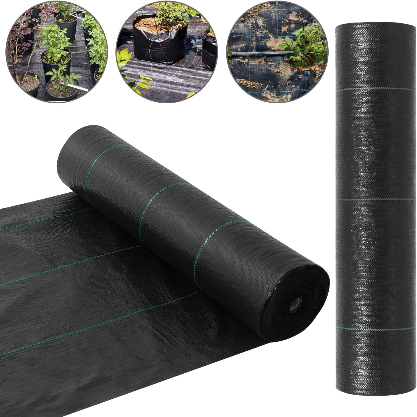 forimo 6x300FT Landscape Fabric, Heavy PP Woven Weed Barrier, Used for Commercial Greenhouse, Yard, Garden Barrier (6×300FT) Pack of 2