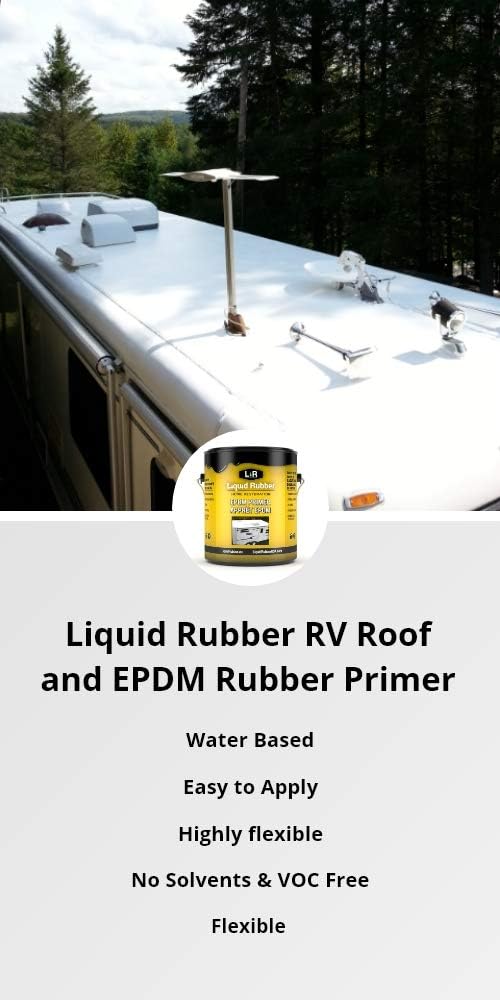L R Liquid Rubber EPDM Rubber and RV Roof Primer - Weatherseal Camper and Trailer Roofing Coating 1 Gallon Pack of 2