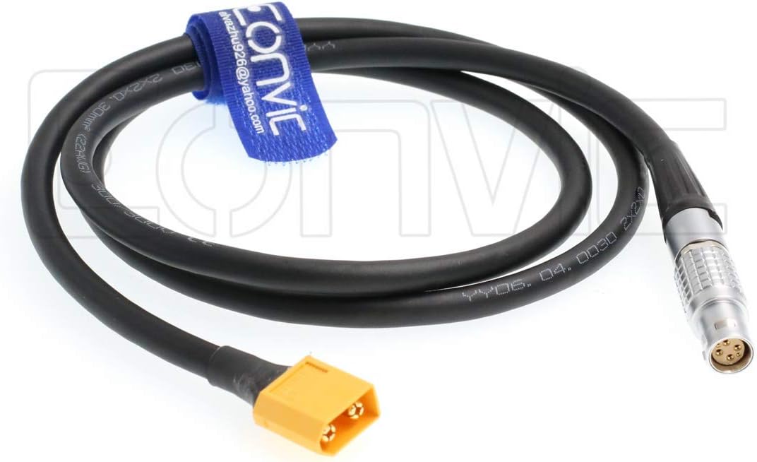 Male XT-60 XT60 to Right Angle 1B 6pin Female Power Cable Power Cord 100cm for Red Scarlet and Epic Camera Pack of 2