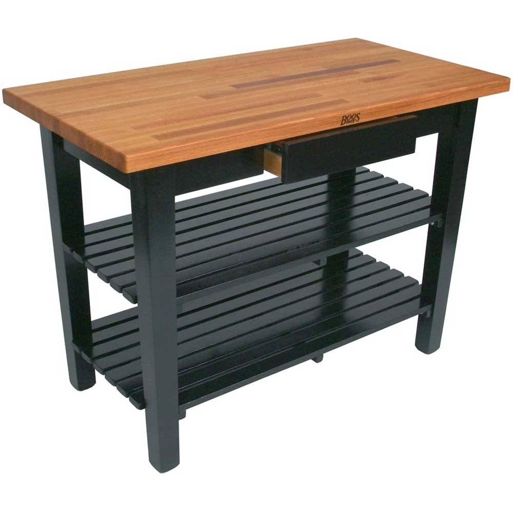 John Boos OC3625-BK Oak Work Table 36X25X1-1/2 Black