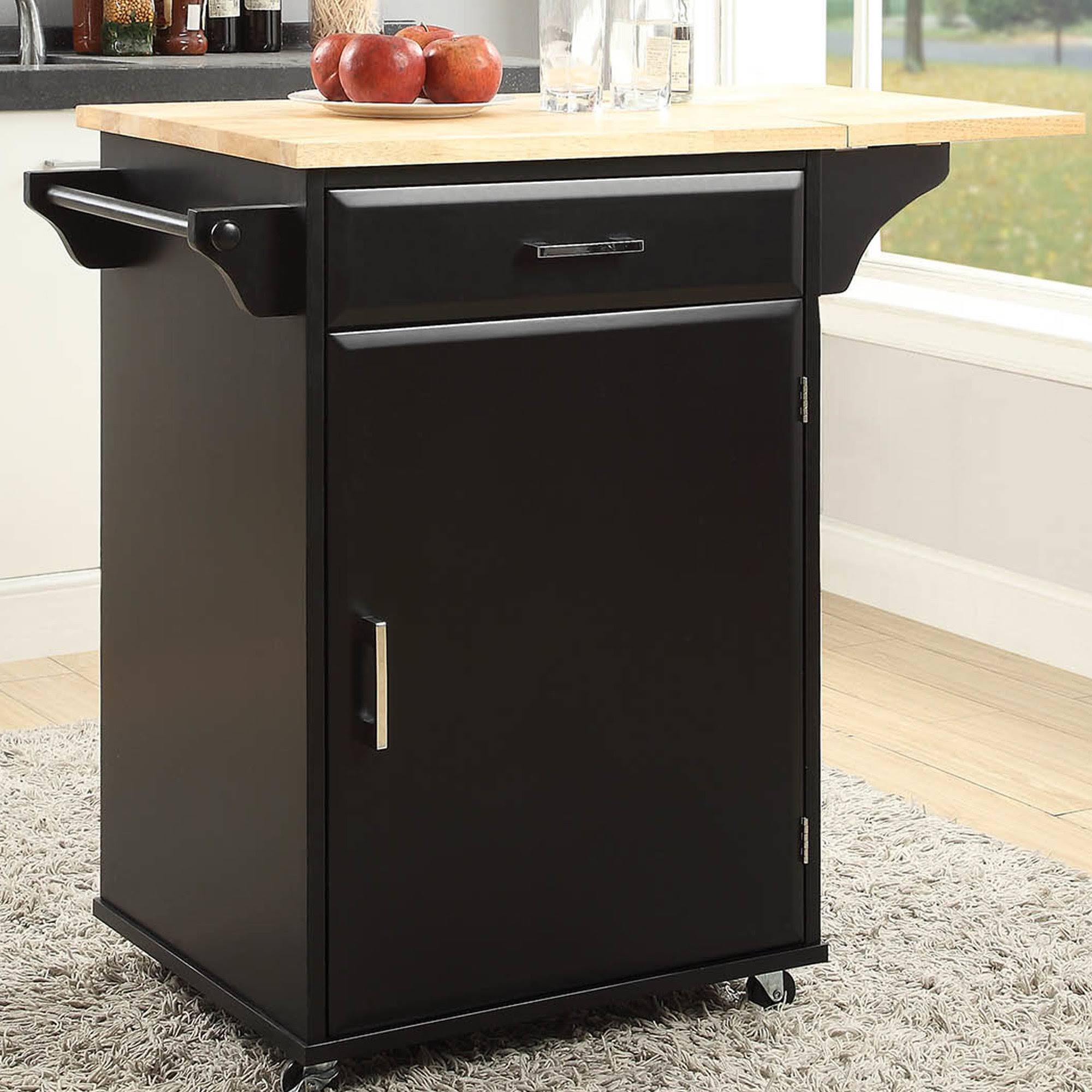 Ebern Designs Morabito Kitchen Cart Base Finish: Black