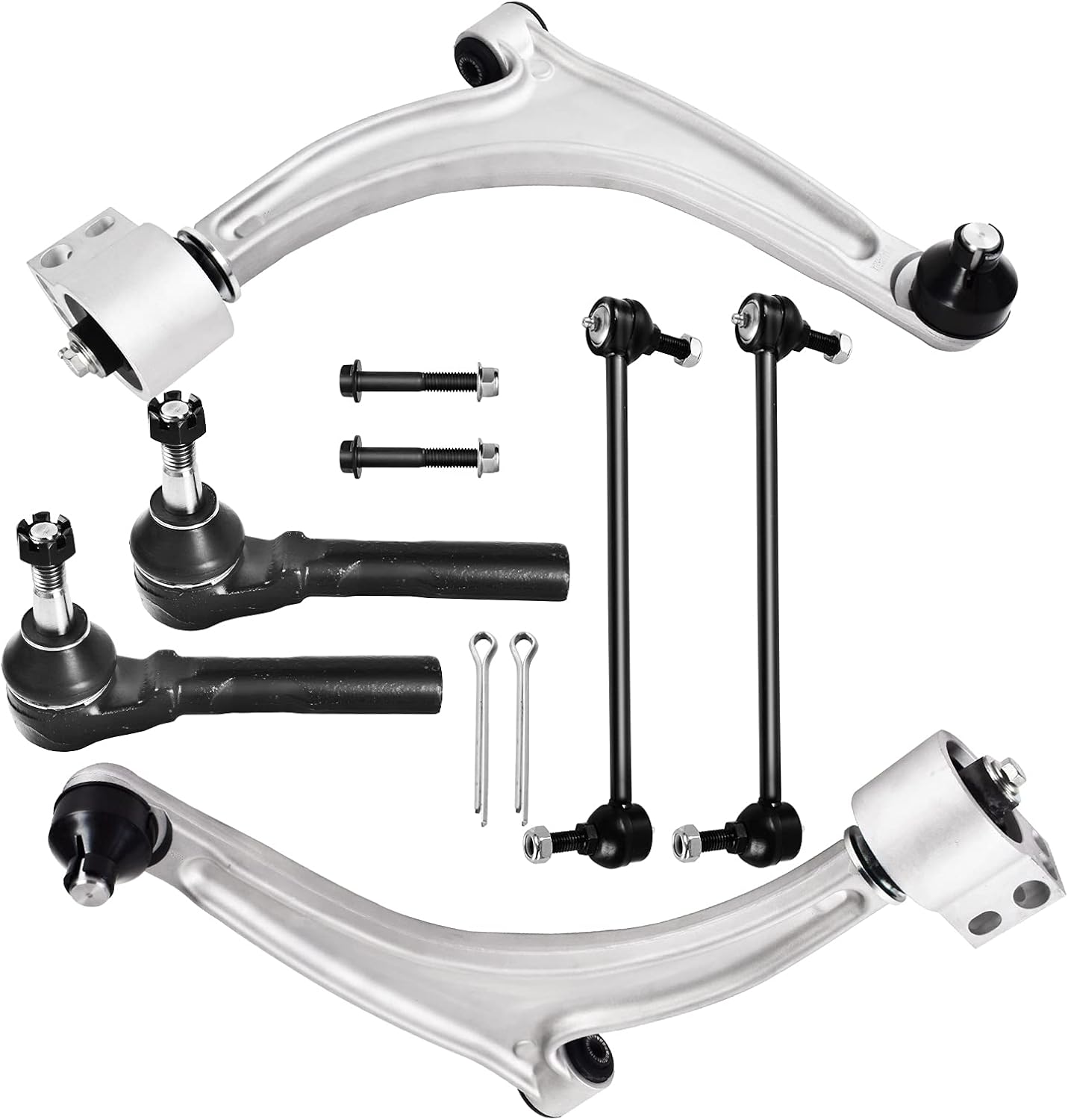 nifeida 6Pcs Front Lower Control Arm Kit Compatible with 2004-2009 Chevrolet Malibu, 2005-2010 Pontiac G6, 2007-2009 Saturn Aura Suspension Assembly