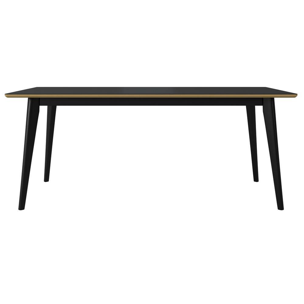 Handy Living Blansten Wood Rectangular Dining Table with Black Finish