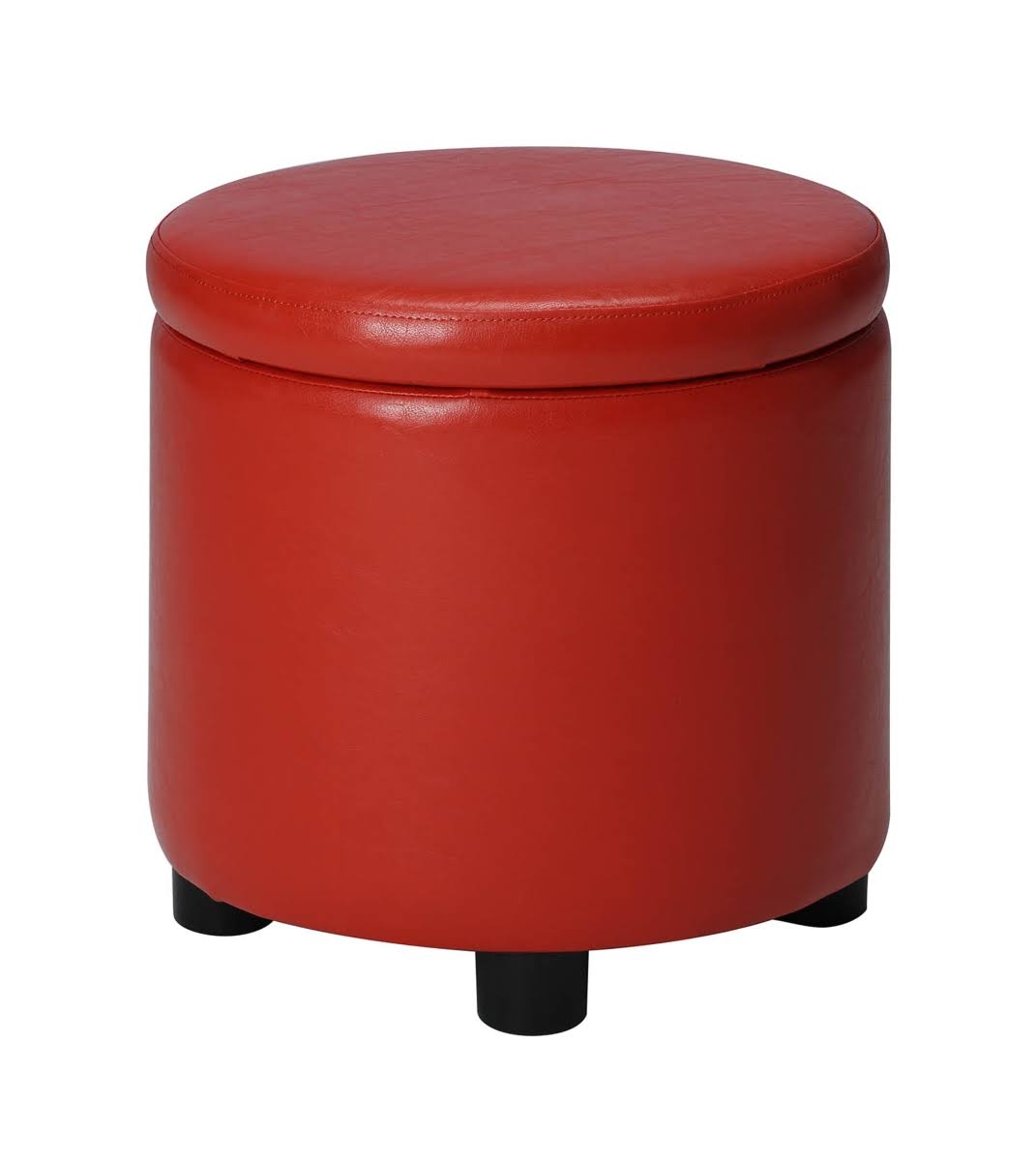 Highboy Comfort Round Accent Storage Ottoman in Red