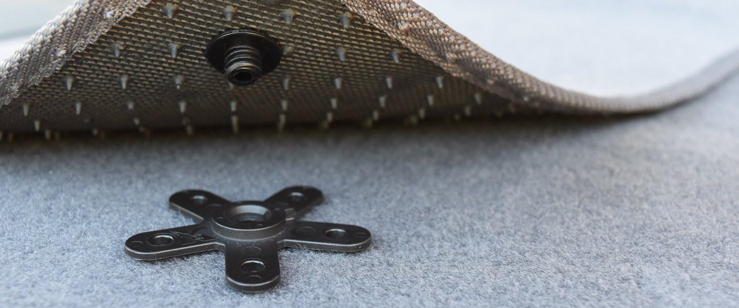 Eagle Klaw - Floor Mat Clips Set of Anti-Slip Fixing Retainers for Car Mats - Made in USA - Black - Pack of 4 for 2 Mats + 3/8