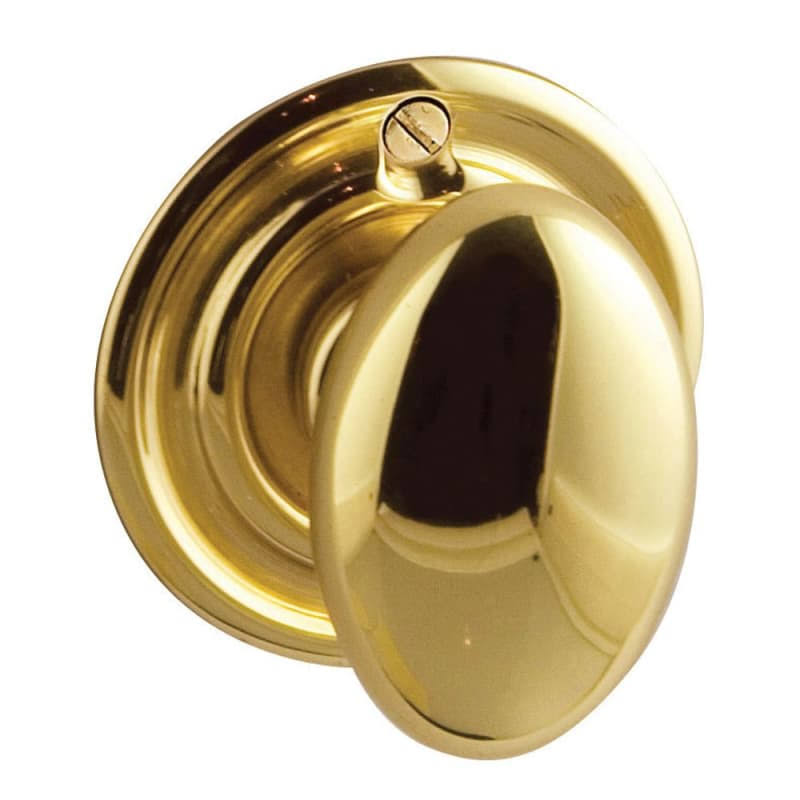 Baldwin 6756.EXT Interior and Entrance Thumb Turn Lock with Backplate - Non-Lacquered Brass